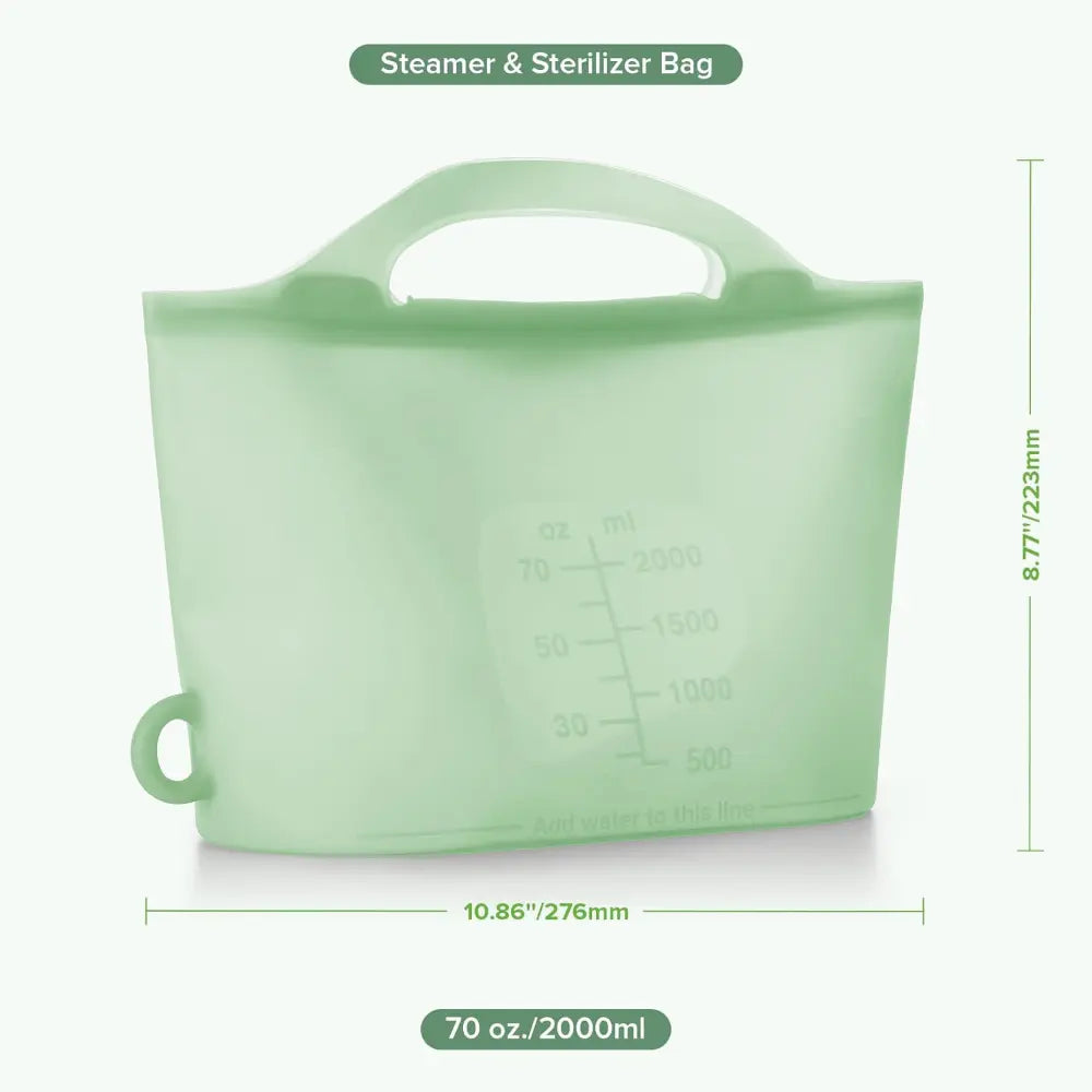Haakaa Multipurpose Steamer &amp; Steriliser Bag – Microwave Sterilising &amp; Storage – Lime – 2000ml