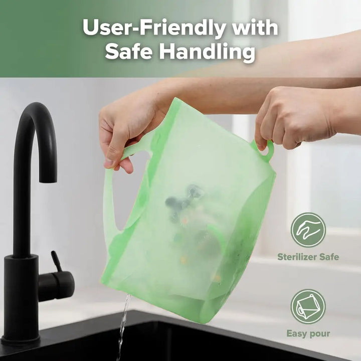 Haakaa Multipurpose Steamer &amp; Steriliser Bag – Microwave Sterilising &amp; Storage – Lime – 2000ml