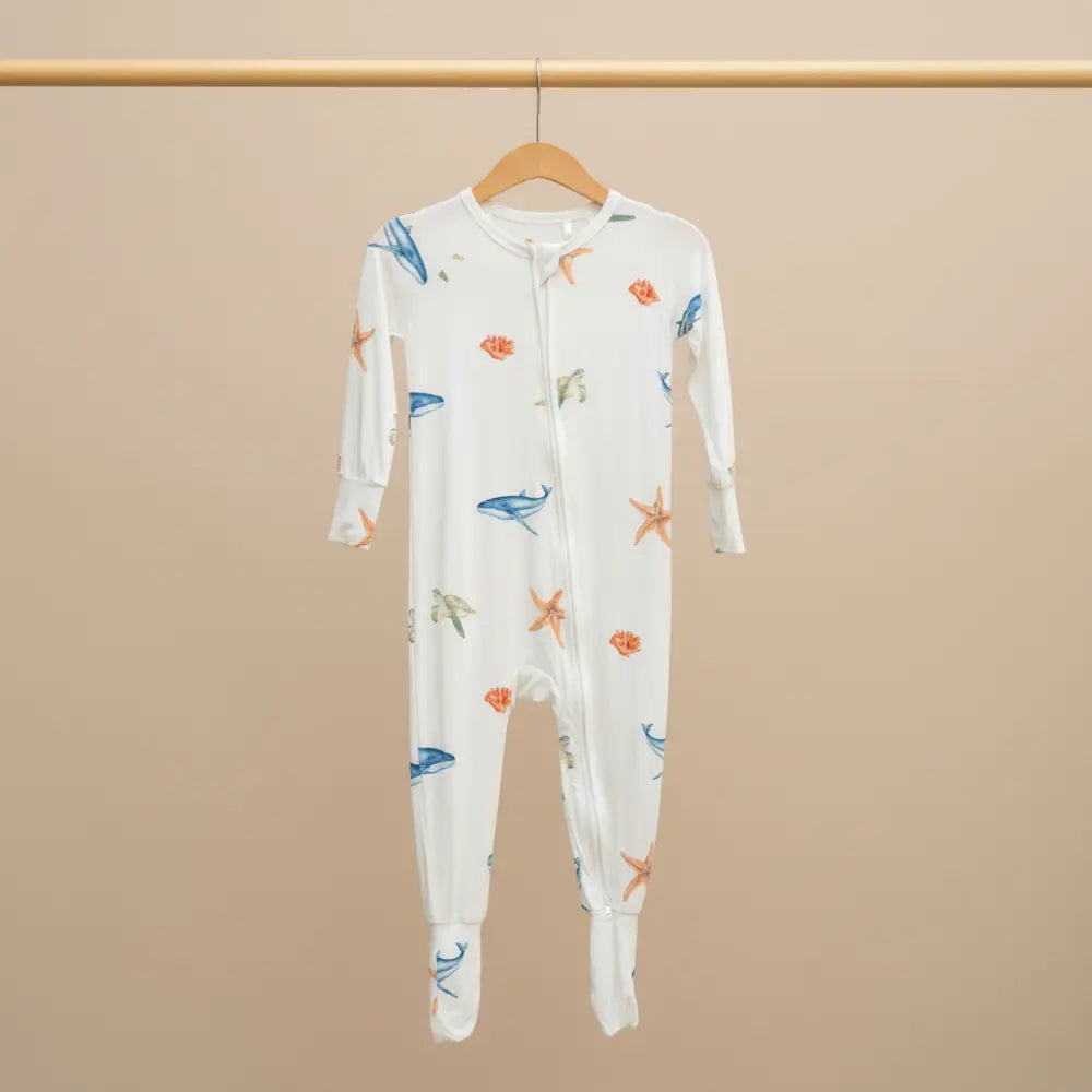 Bubz Bamboo Baby Zipsuit - Two-way Zip Sleepsuit - Under the Sea
