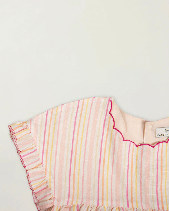 Early Sunday Lila Dress - Pink Strips Print