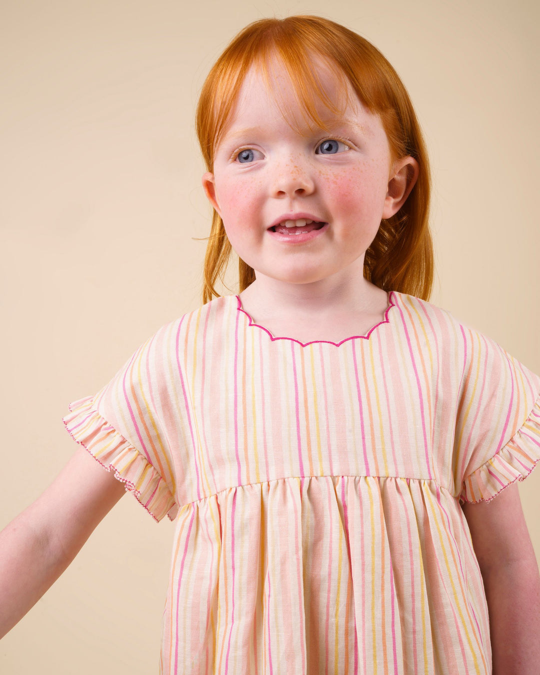 Early Sunday Lila Dress - Pink Strips Print
