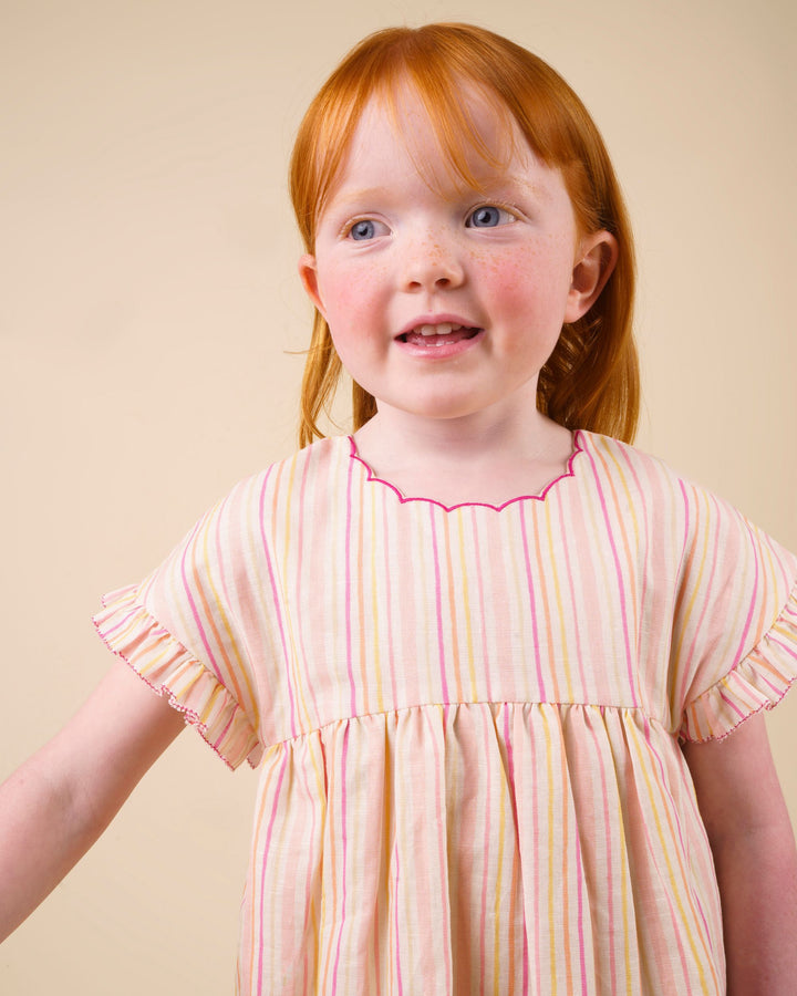 Early Sunday Lila Dress - Pink Strips Print