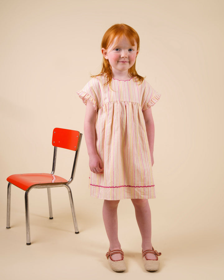 Early Sunday Lila Dress - Pink Strips Print