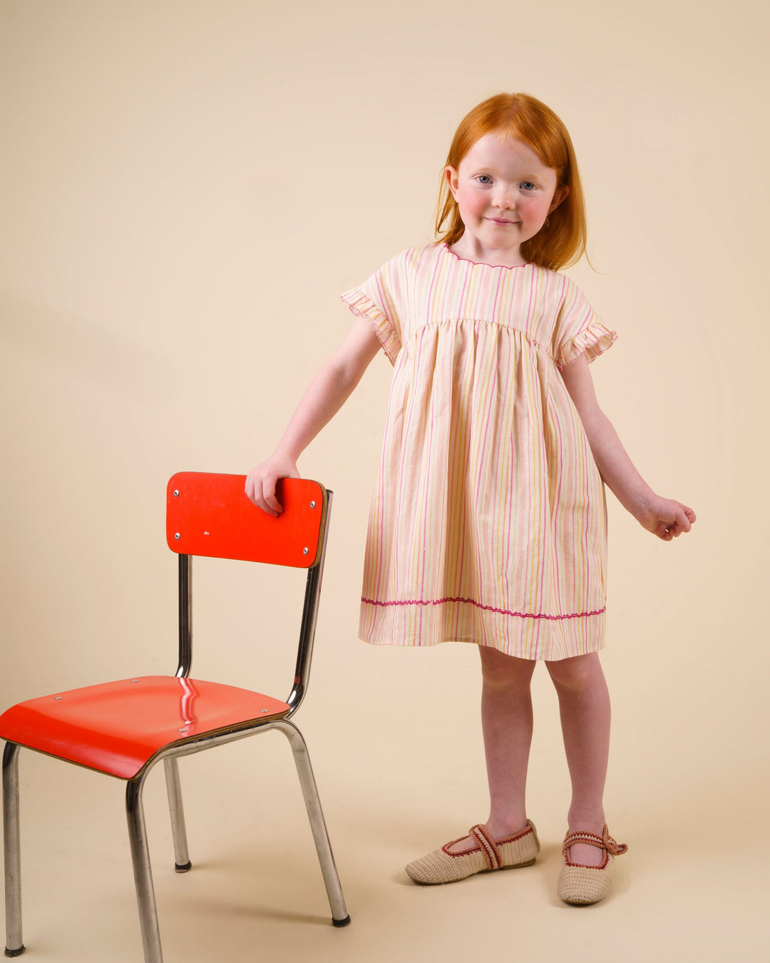Early Sunday Lila Dress - Pink Strips Print