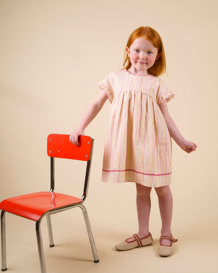 Early Sunday Lila Dress - Pink Strips Print