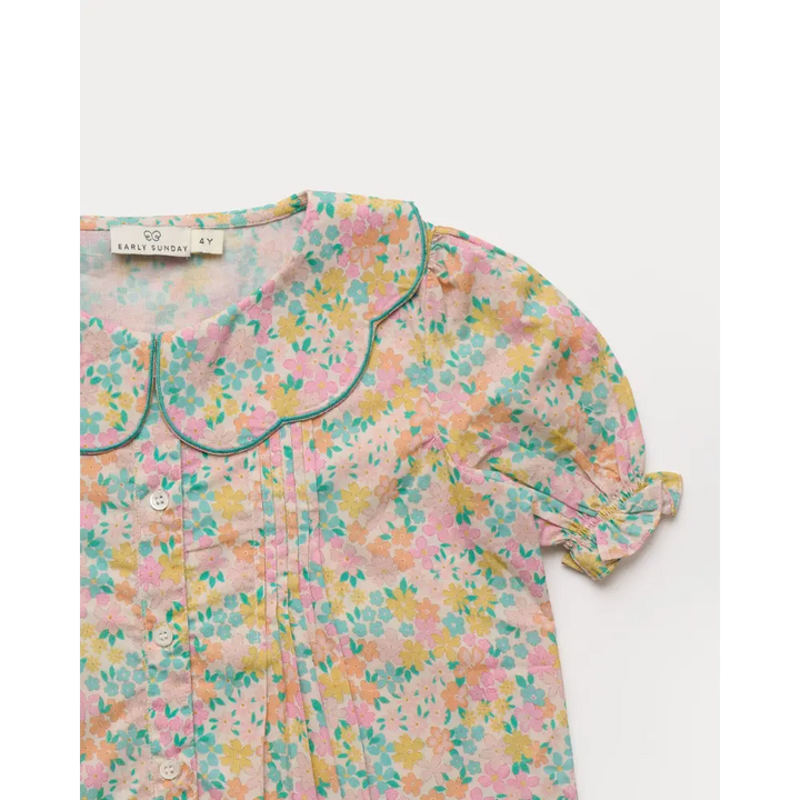 Early Sunday Camelia Blouse - Emma Floral Mint Print