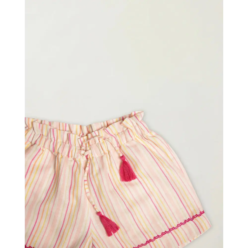 Early Sunday Roman Short - Pink Strips Print