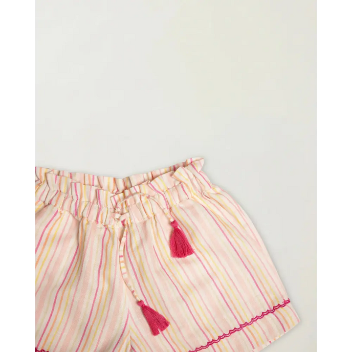 Early Sunday Roman Short - Pink Strips Print