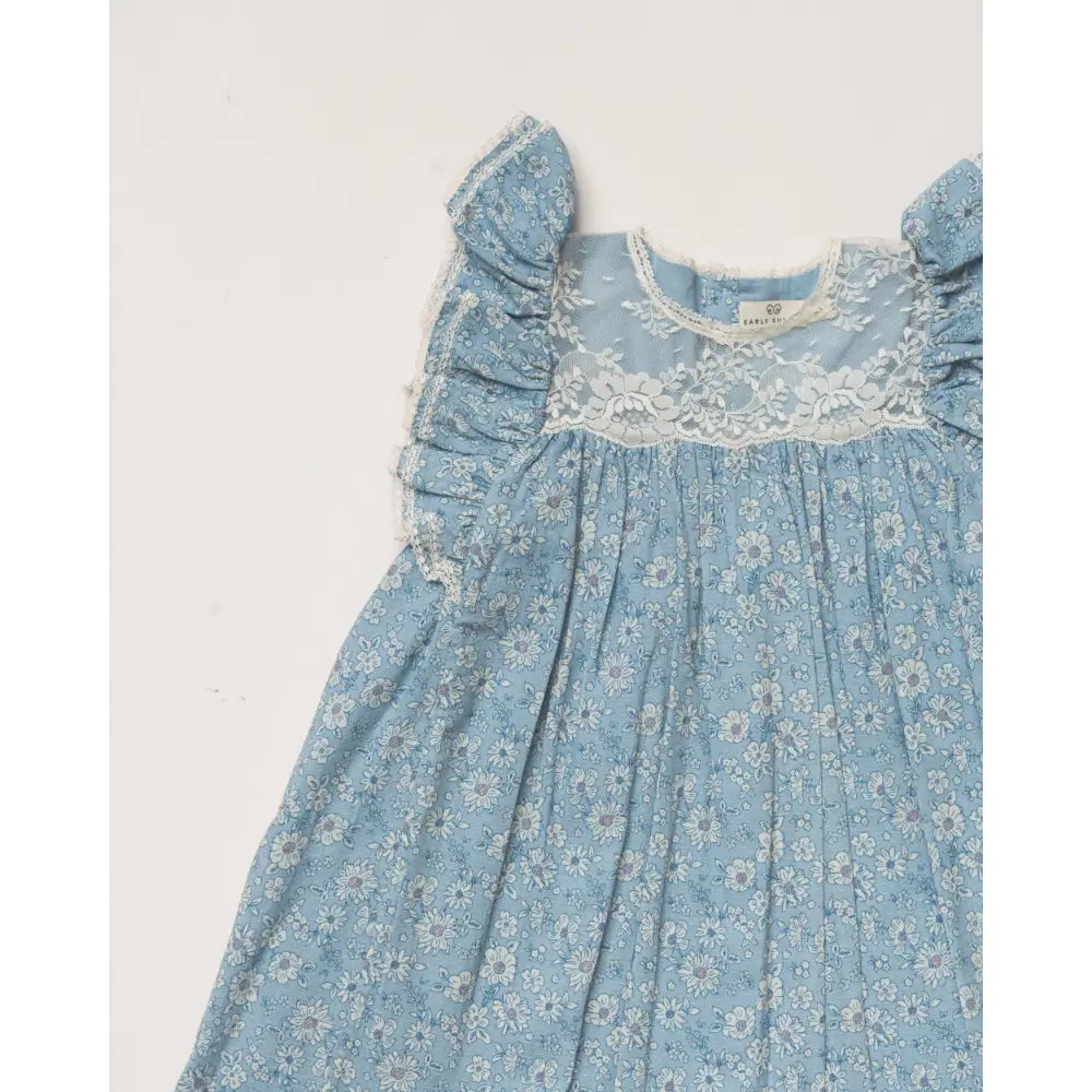 Early Sunday Sita Dress - Tonal Floral Blue Print