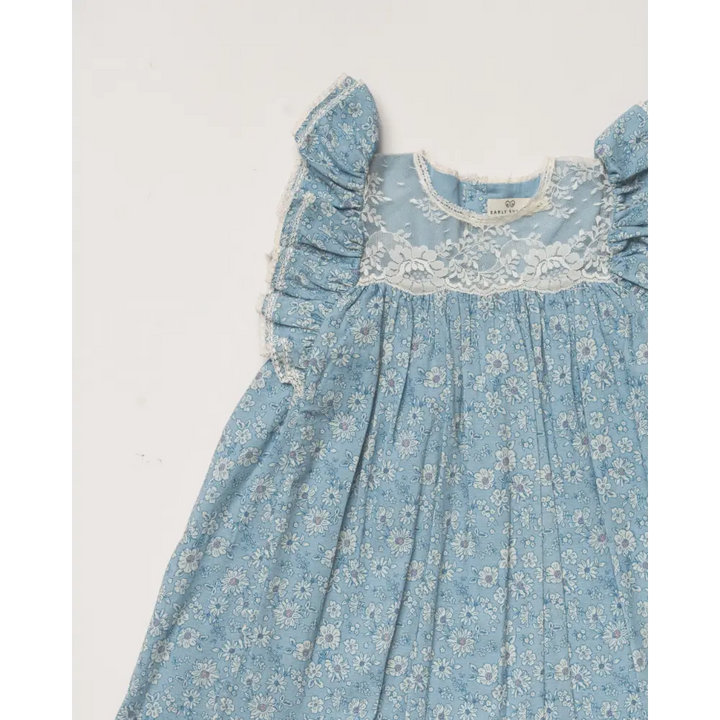 Early Sunday Sita Dress - Tonal Floral Blue Print