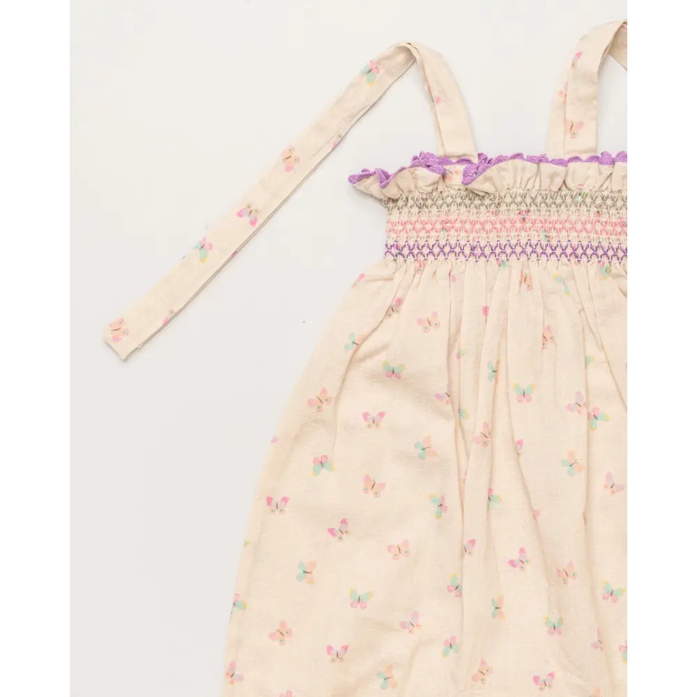 Early Sunday Audrey Overall Baby Romper - Butterfly Print