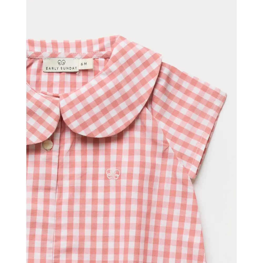 Early Sunday Bobby Baby Romper - Peony