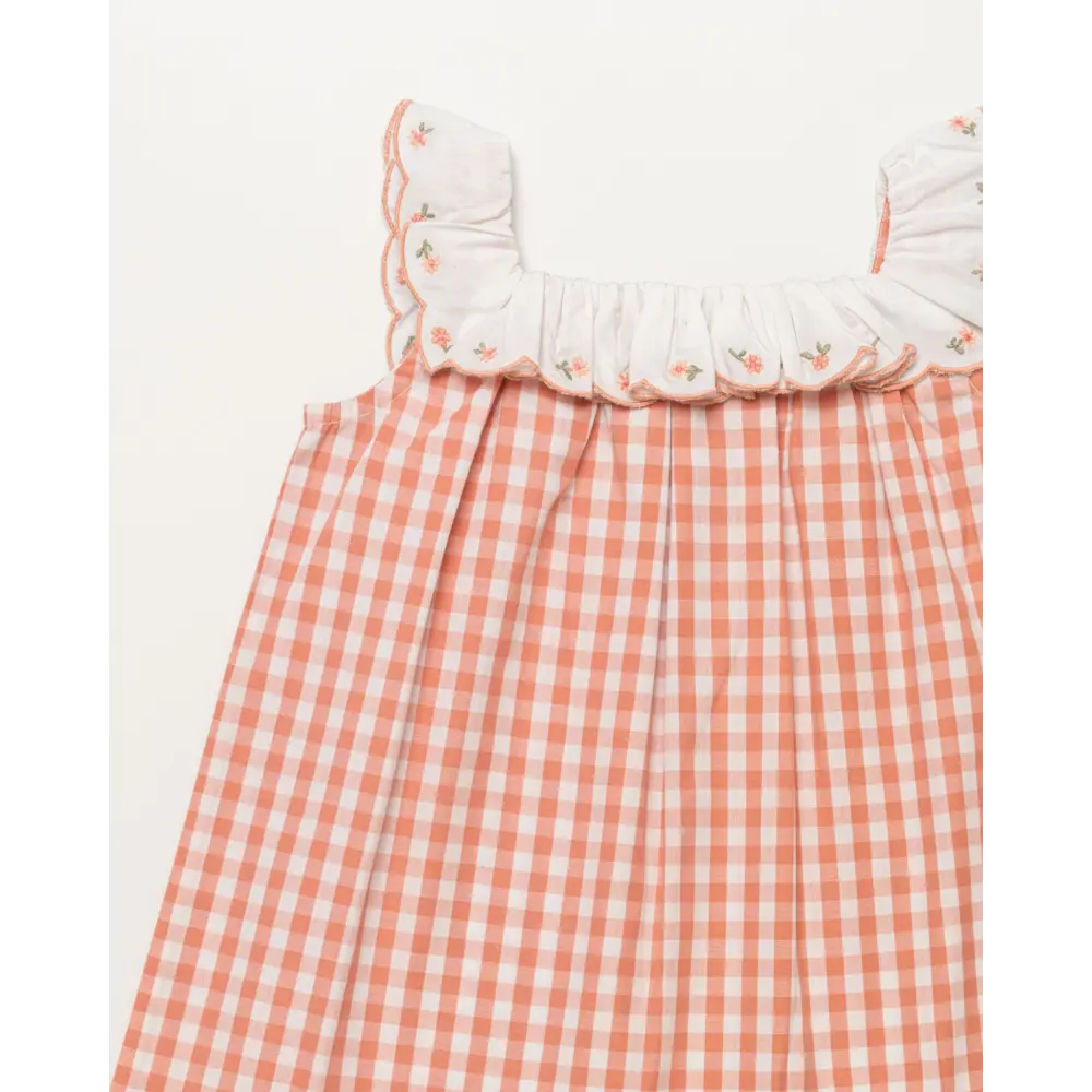 Early Sunday Diana Baby Dress with Bloomer Set - Peony