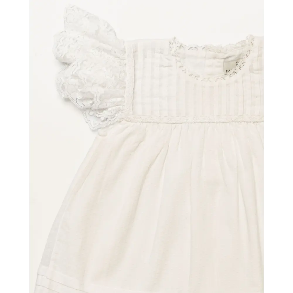 Early Sunday Grace Baby Dress &amp; Bloomer Set - Ivory