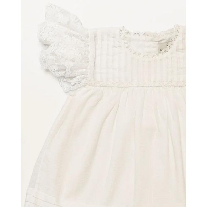 Early Sunday Grace Baby Dress &amp; Bloomer Set - Ivory