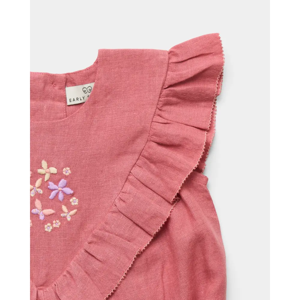 Early Sunday Lucy Baby Bubble Romper - Peony