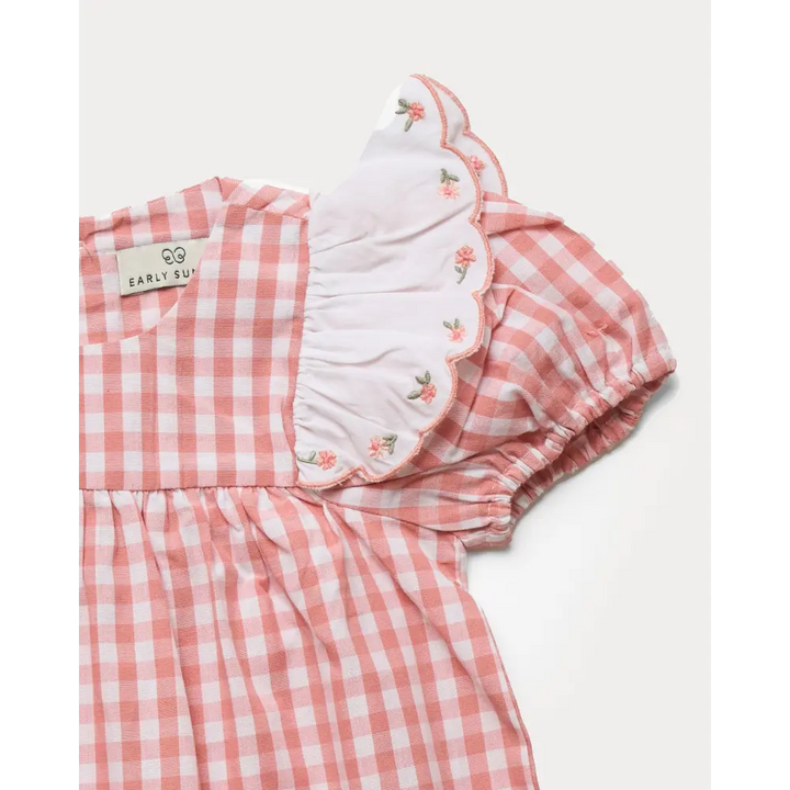 Early Sunday Mia Baby Romper - Peony