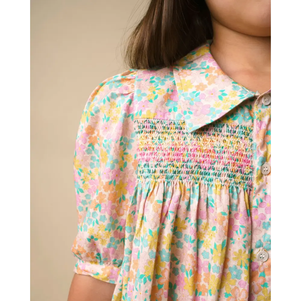 Early Sunday Jane Dress - Emma Floral Mint Print