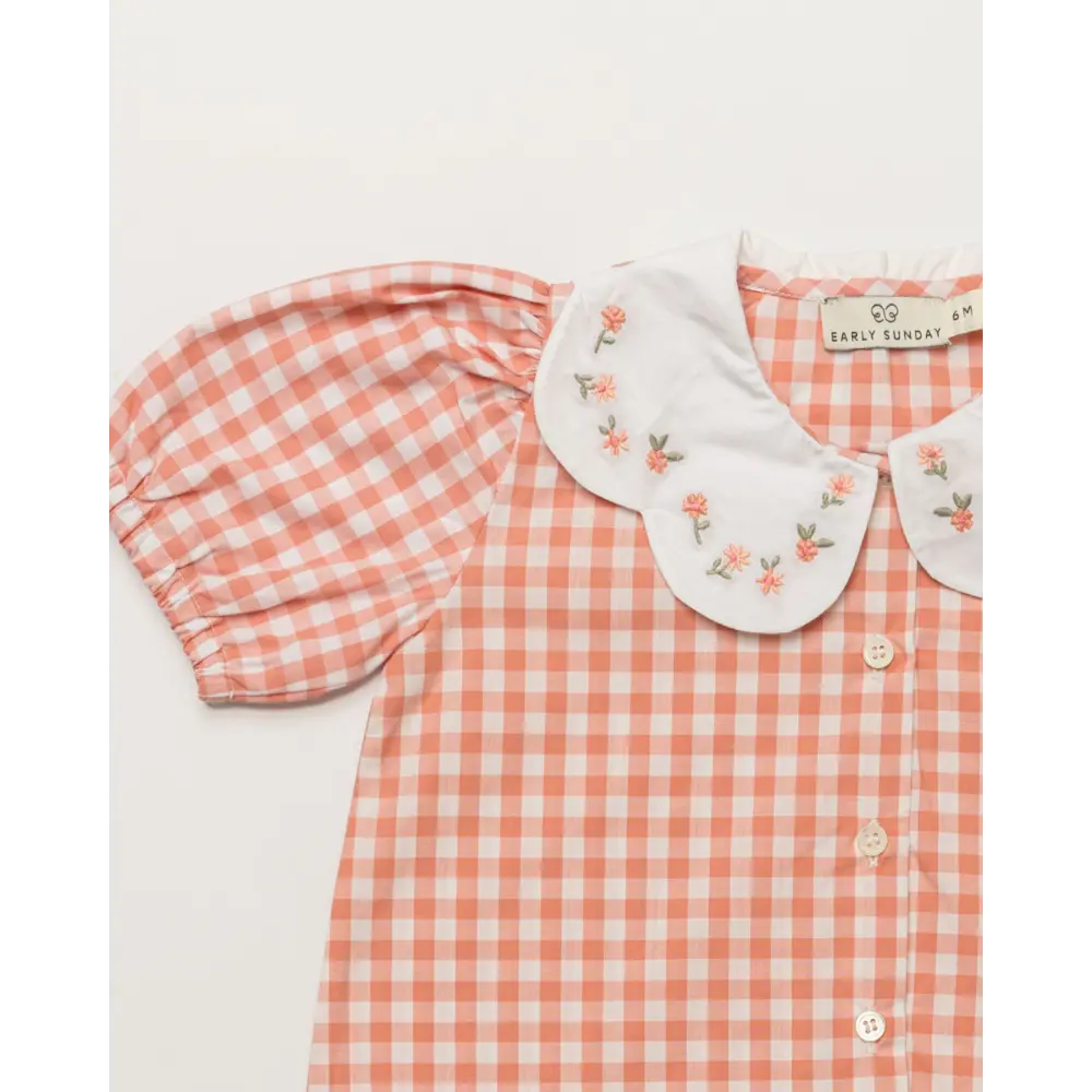 Early Sunday Tilly Blouse &amp; Holly Baby Shorts Set - Peony