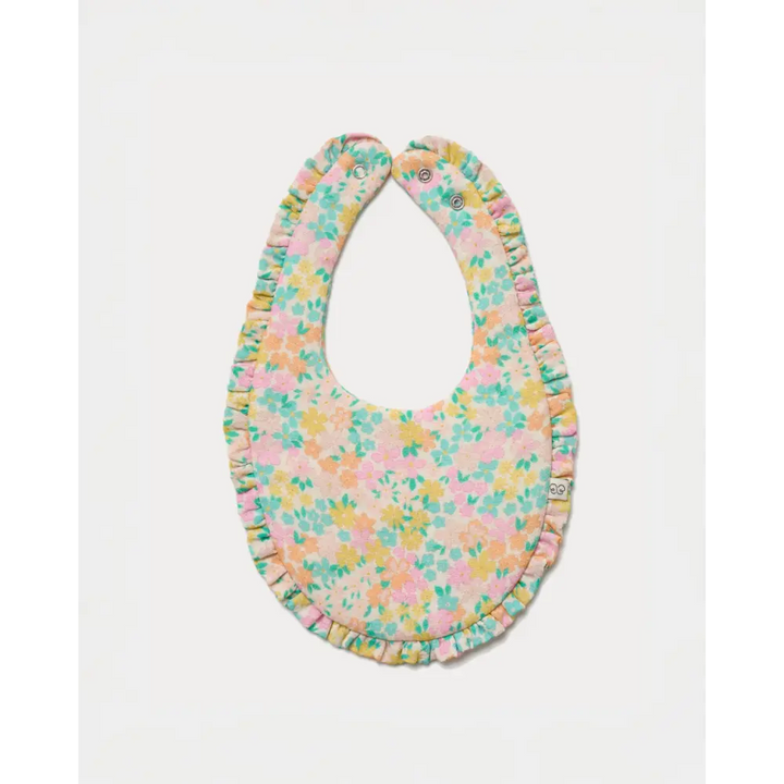 Early Sunday Bib - Emma Floral Mint