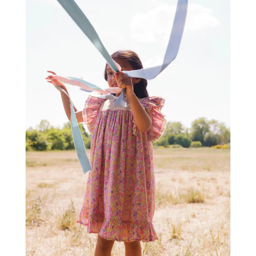 Early Sunday Sita Dress - Emma Floral Purple Print