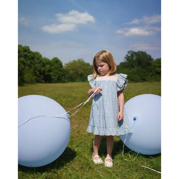 Early Sunday Sita Dress - Tonal Floral Blue Print