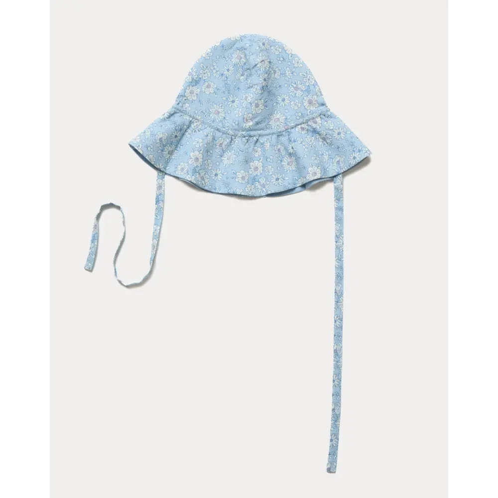 Early Sunday Bonnie Hat Cap - Tonal Floral Blue