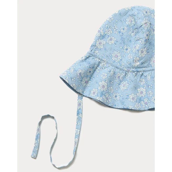 Early Sunday Bonnie Hat Cap - Tonal Floral Blue