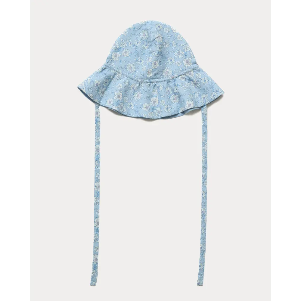 Early Sunday Bonnie Hat Cap - Tonal Floral Blue