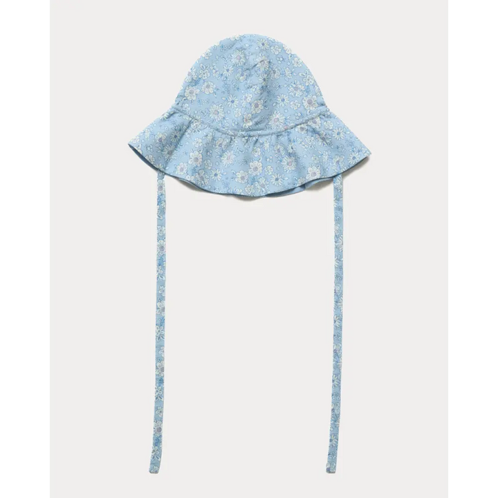 Early Sunday Bonnie Hat Cap - Tonal Floral Blue