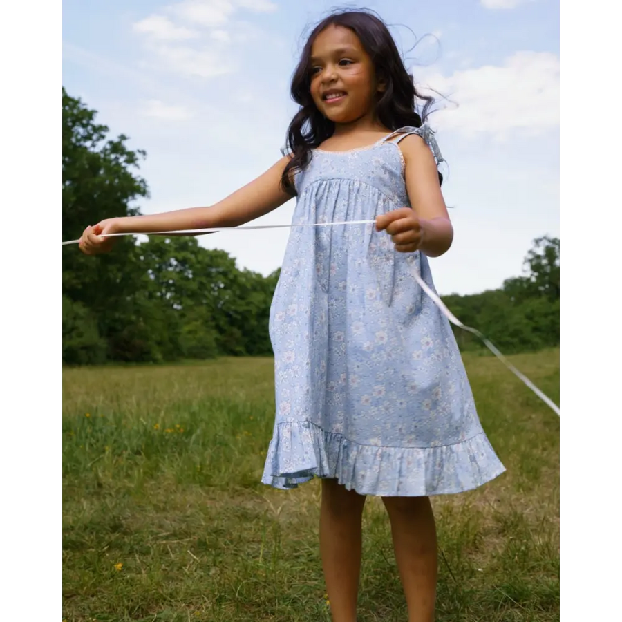 Early Sunday Alena Dress - Tonal Floral Blue Print