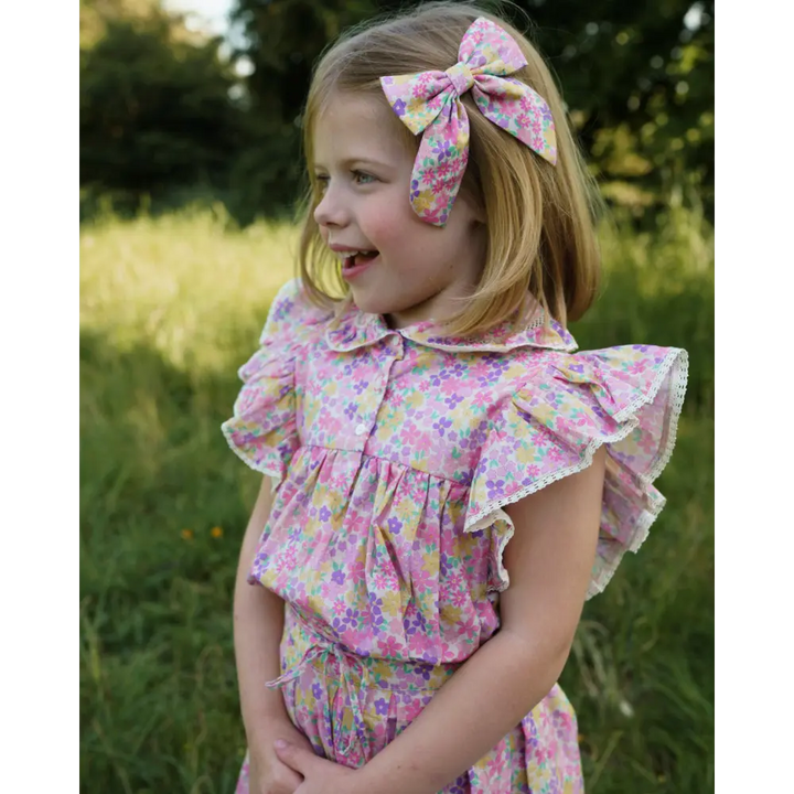 Early Sunday Charlie Blouse - Emma Floral Purple Print