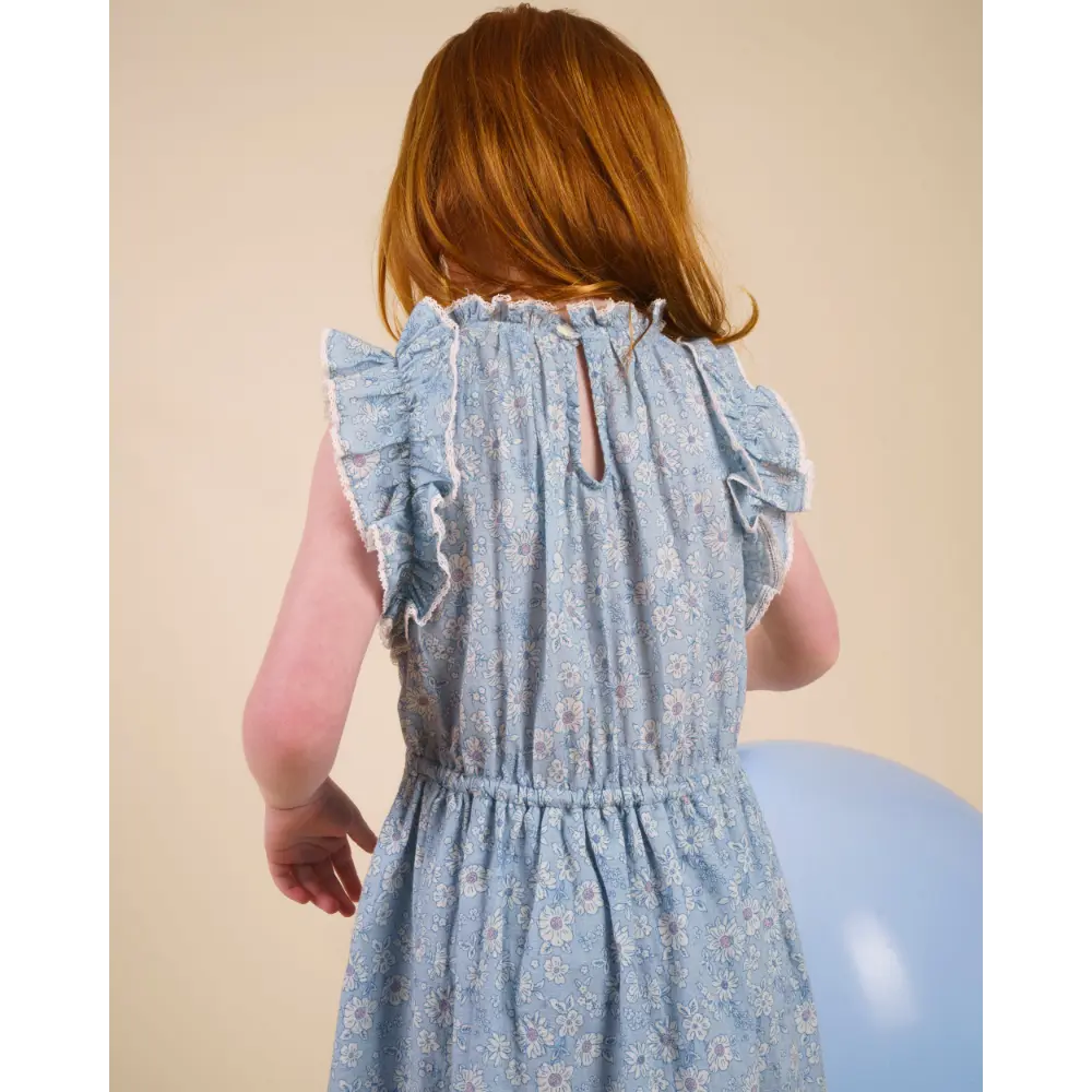 Early Sunday Florence Dress - Tonal Floral Blue Print