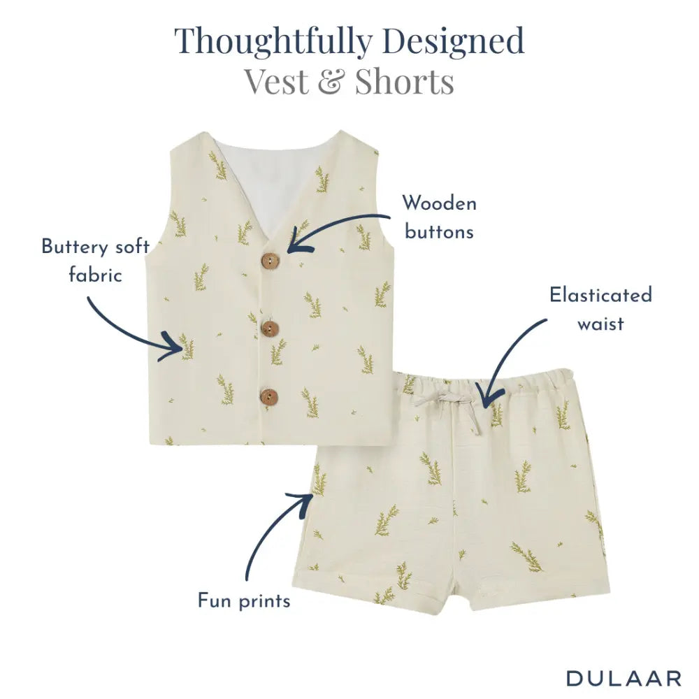 Dulaar Organic Muslin Vest &amp; Shorts Set (6-12 Months)