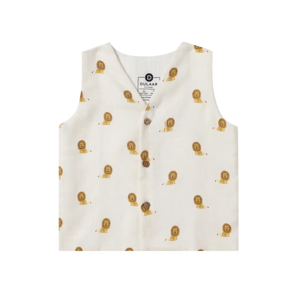 Dulaar Organic Muslin Vest &amp; Shorts Set (6-12 Months)
