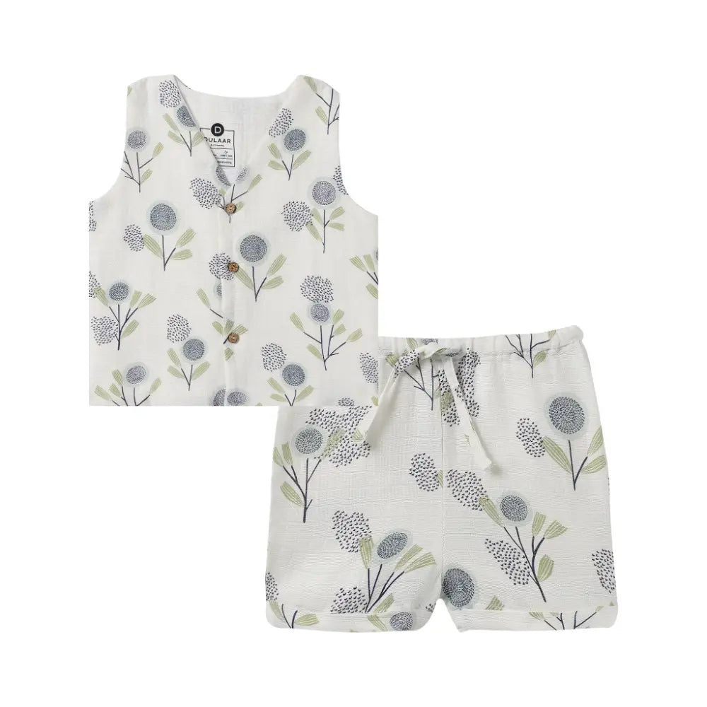 Dulaar Organic Muslin Vest &amp; Shorts Set (Set of 2)