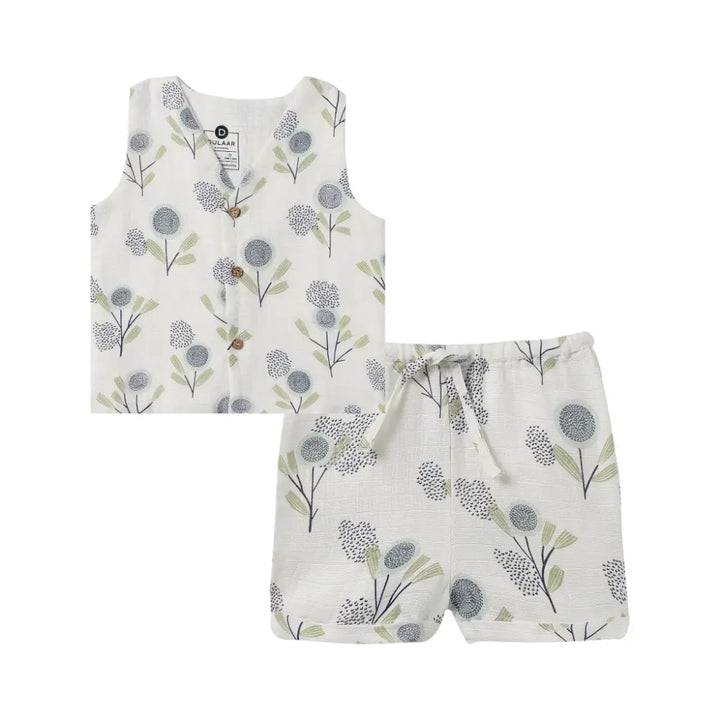 Dulaar Organic Muslin Vest &amp; Shorts Set (Set of 2)