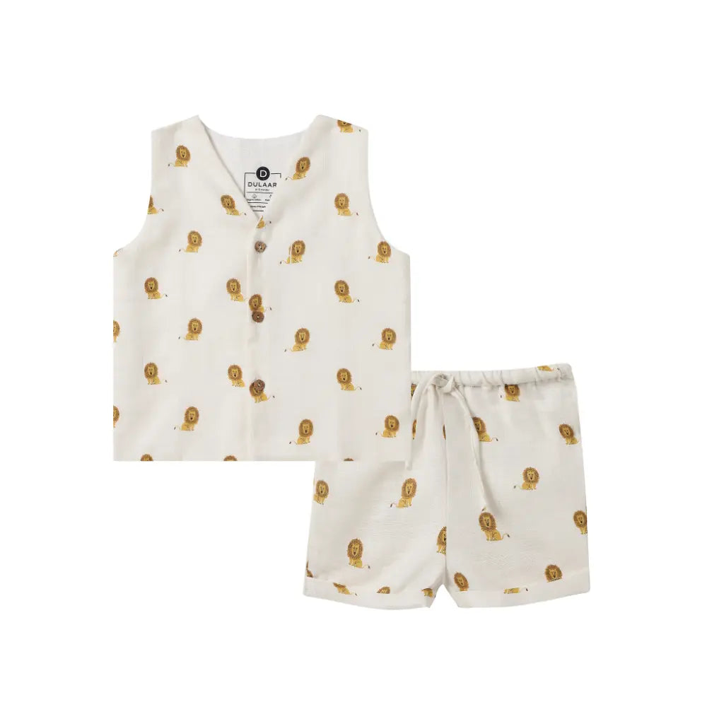 Dulaar Organic Muslin Vest &amp; Shorts Set (Set of 2)
