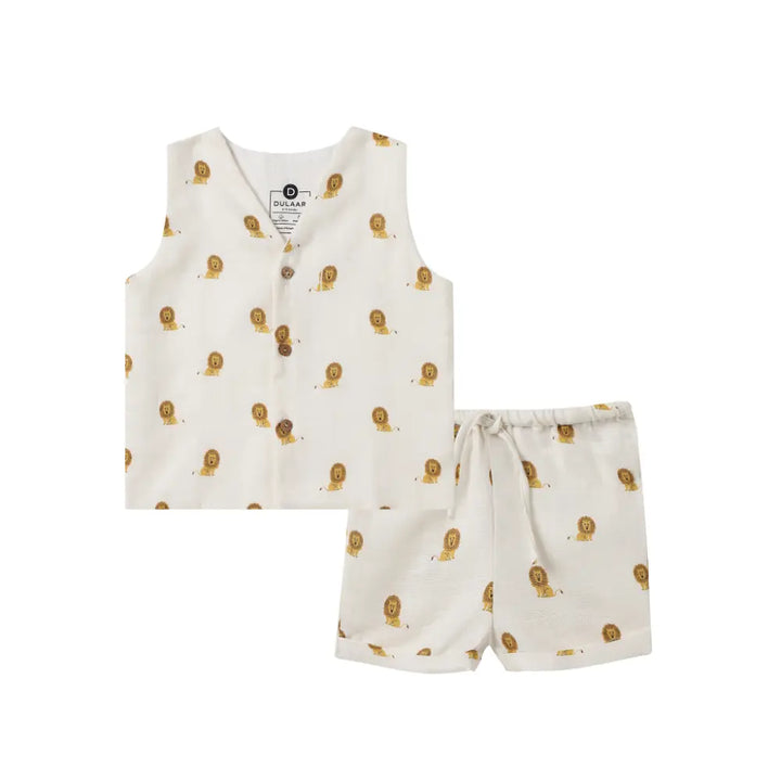 Dulaar Organic Muslin Vest &amp; Shorts Set (Set of 2)