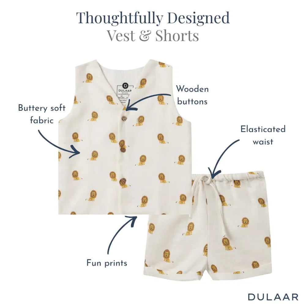Dulaar Organic Muslin Vest &amp; Shorts Set (Set of 2)