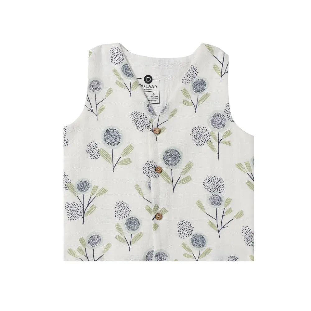 Dulaar Organic Muslin Vest &amp; Shorts Set (6-12 Months)