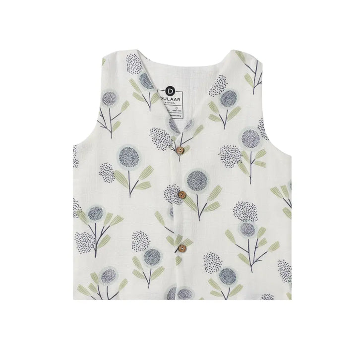 Dulaar Organic Muslin Vest &amp; Shorts Set (6-12 Months)