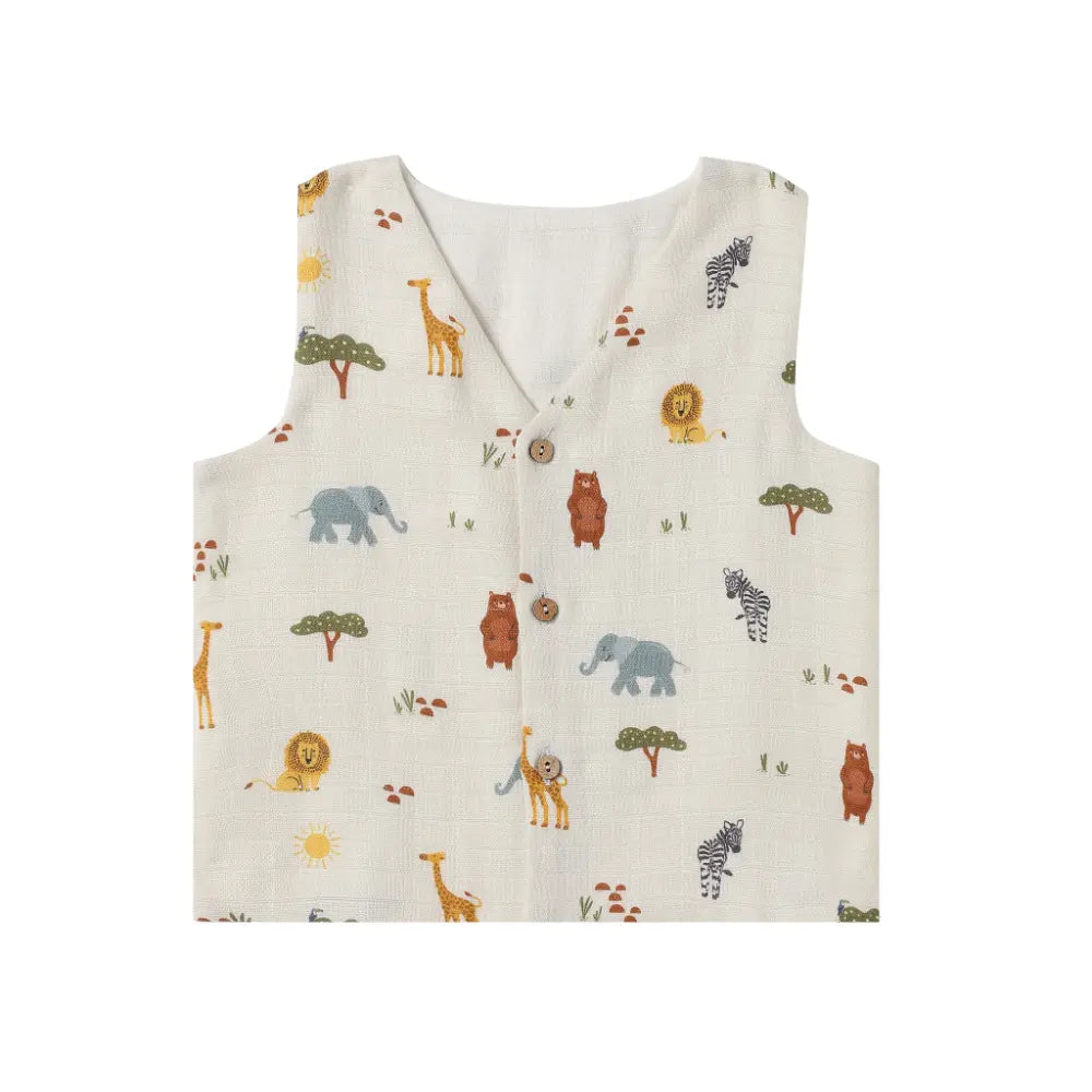 Dulaar Organic Muslin Vest &amp; Shorts Set (6-12 Months)