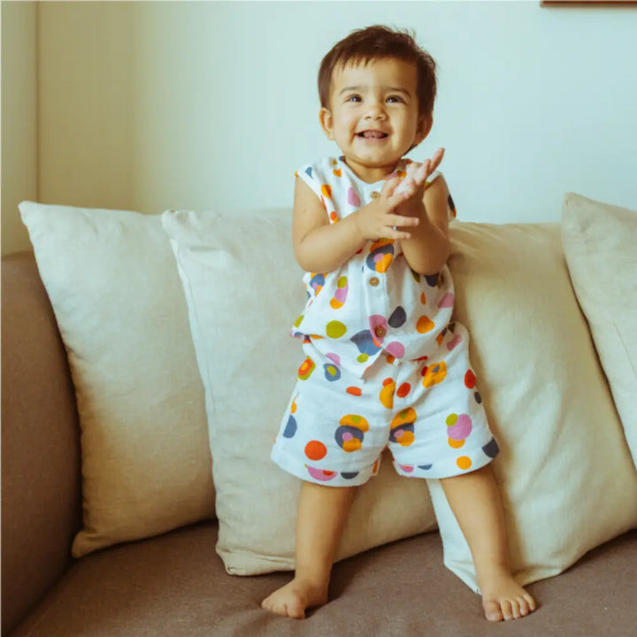 Dulaar Organic Muslin Vest &amp; Shorts Set (6-12 Months)