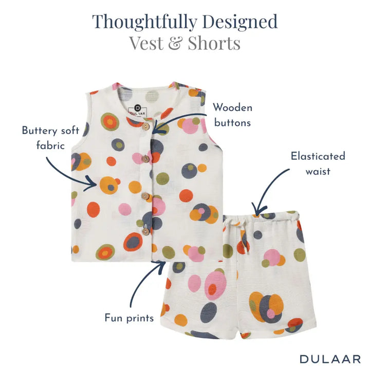 Dulaar Organic Muslin Vest &amp; Shorts Set (6-12 Months)