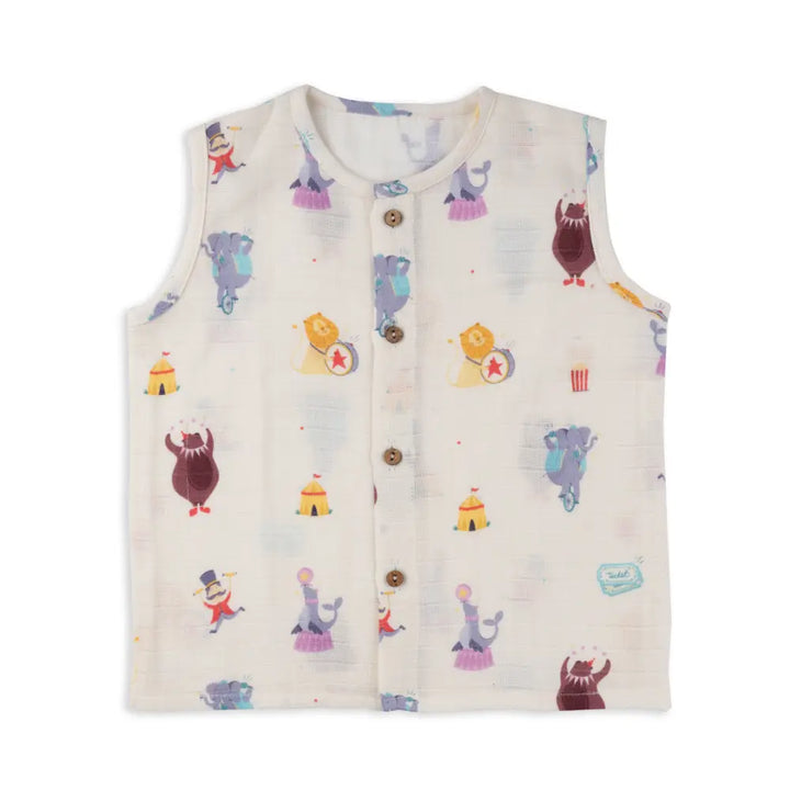 Dulaar Organic Muslin Vest &amp; Shorts Set (6-12 Months)