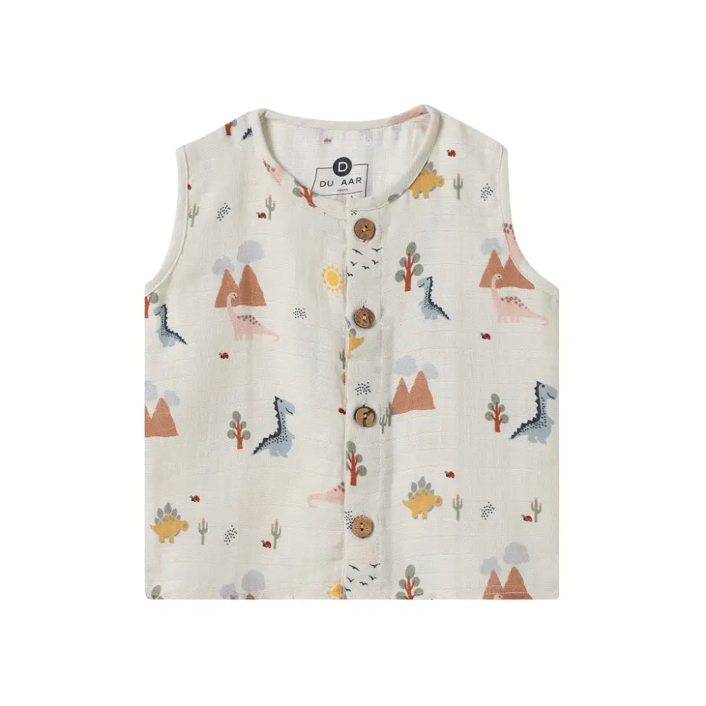Dulaar Organic Muslin Vest &amp; Shorts Set (6-12 Months)