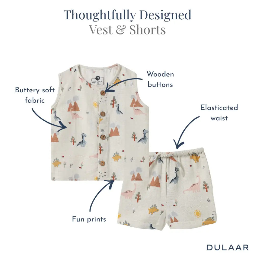 Dulaar Organic Muslin Vest &amp; Shorts Set (6-12 Months)
