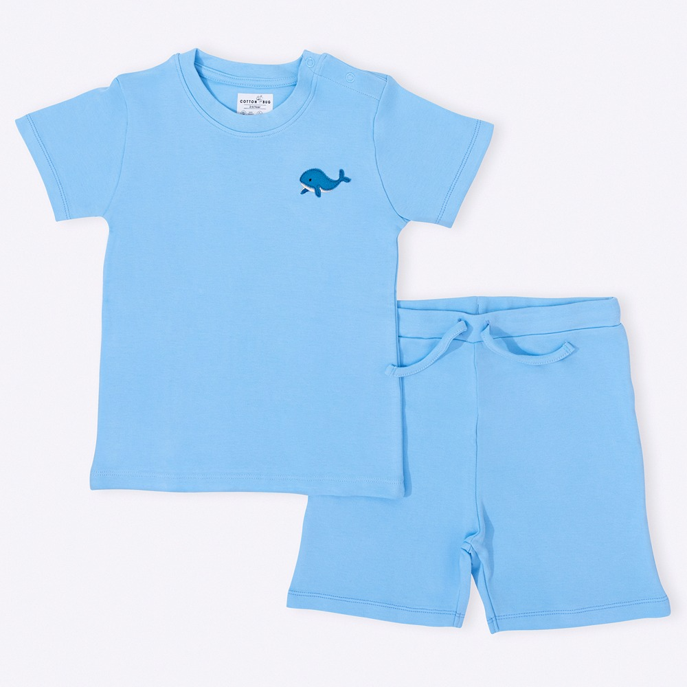 Cotton Bug Co-ord Set - Whale