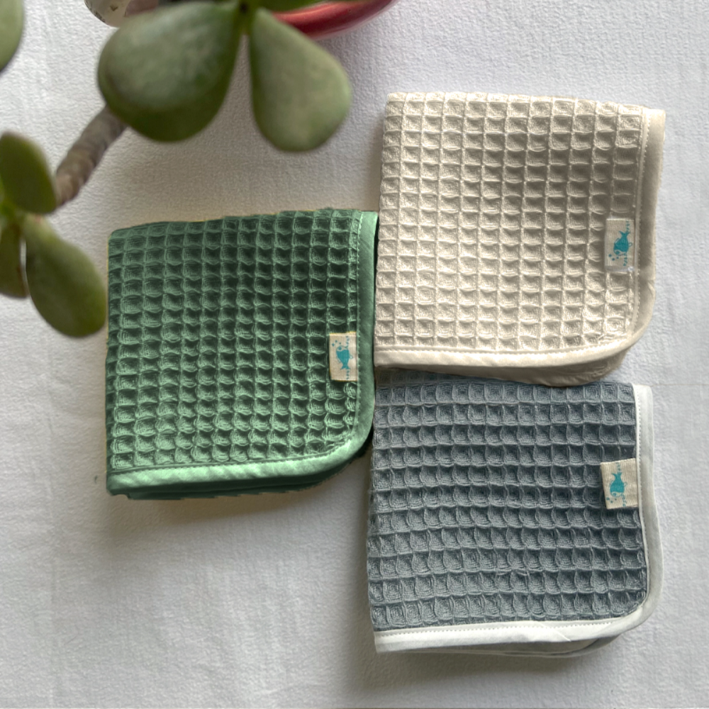 Whitewater Kids Organic Handwoven Waffle Washcloths